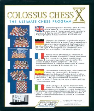 Colossus Chess X box cover back